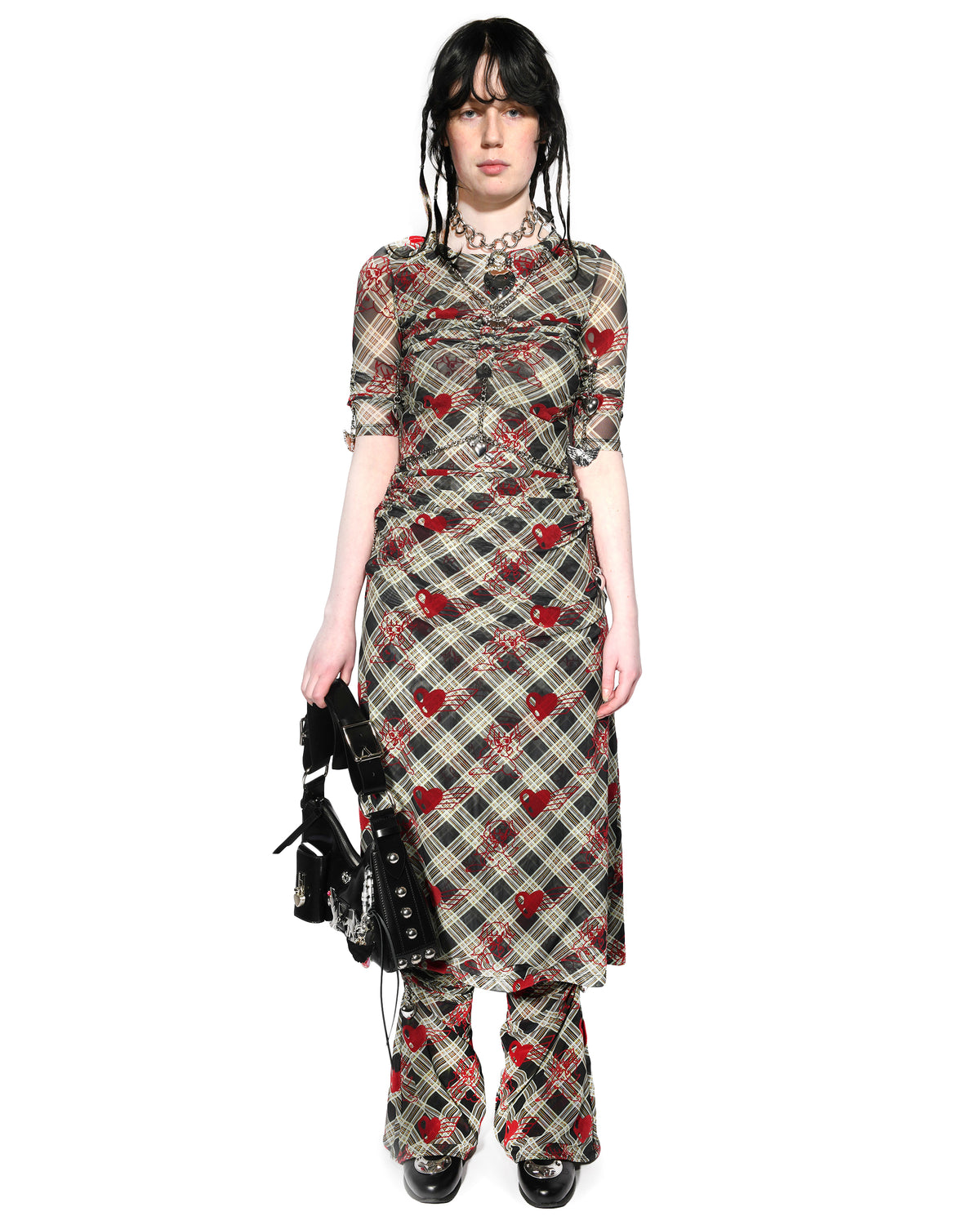 Sonicscape Bunny Argyle Mesh Dress