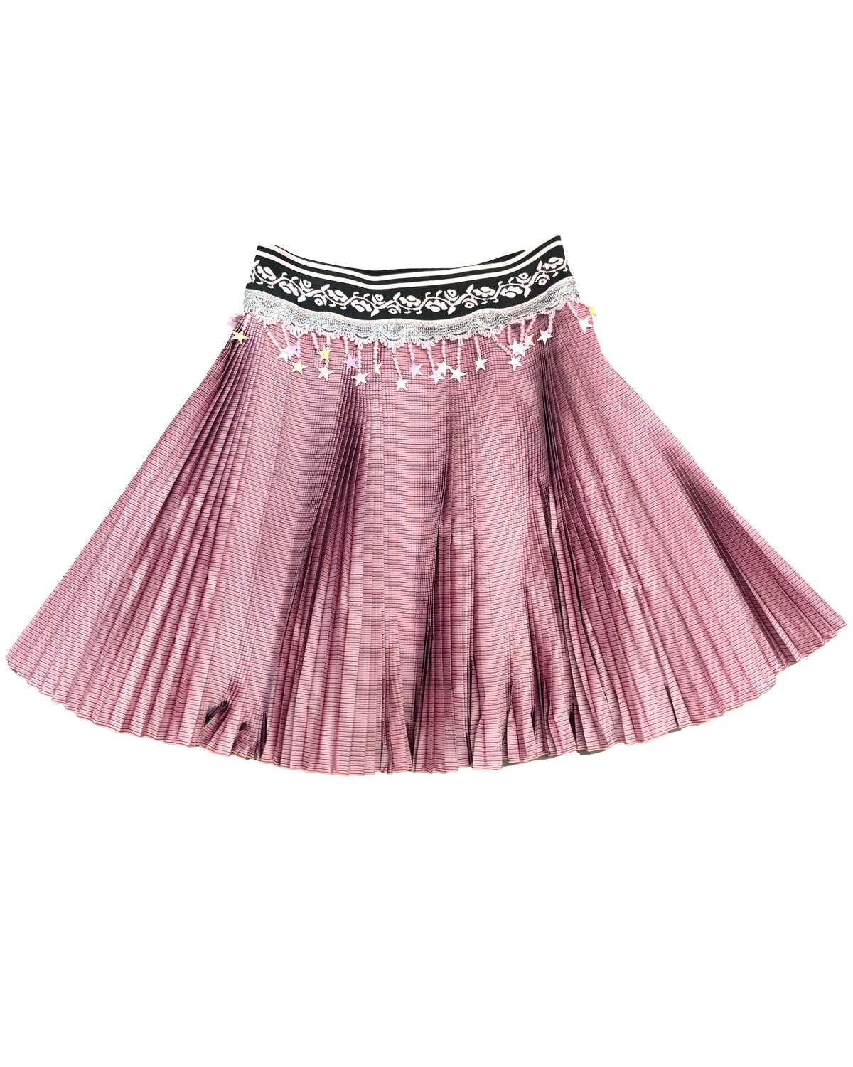 Stacey Pink Knitted Pleated Knee Skirt