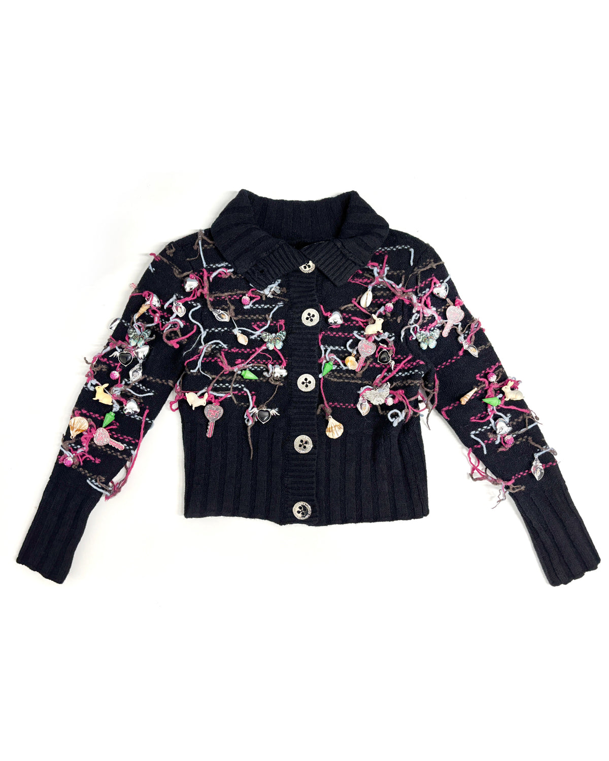 Black Washed Up Cardigan