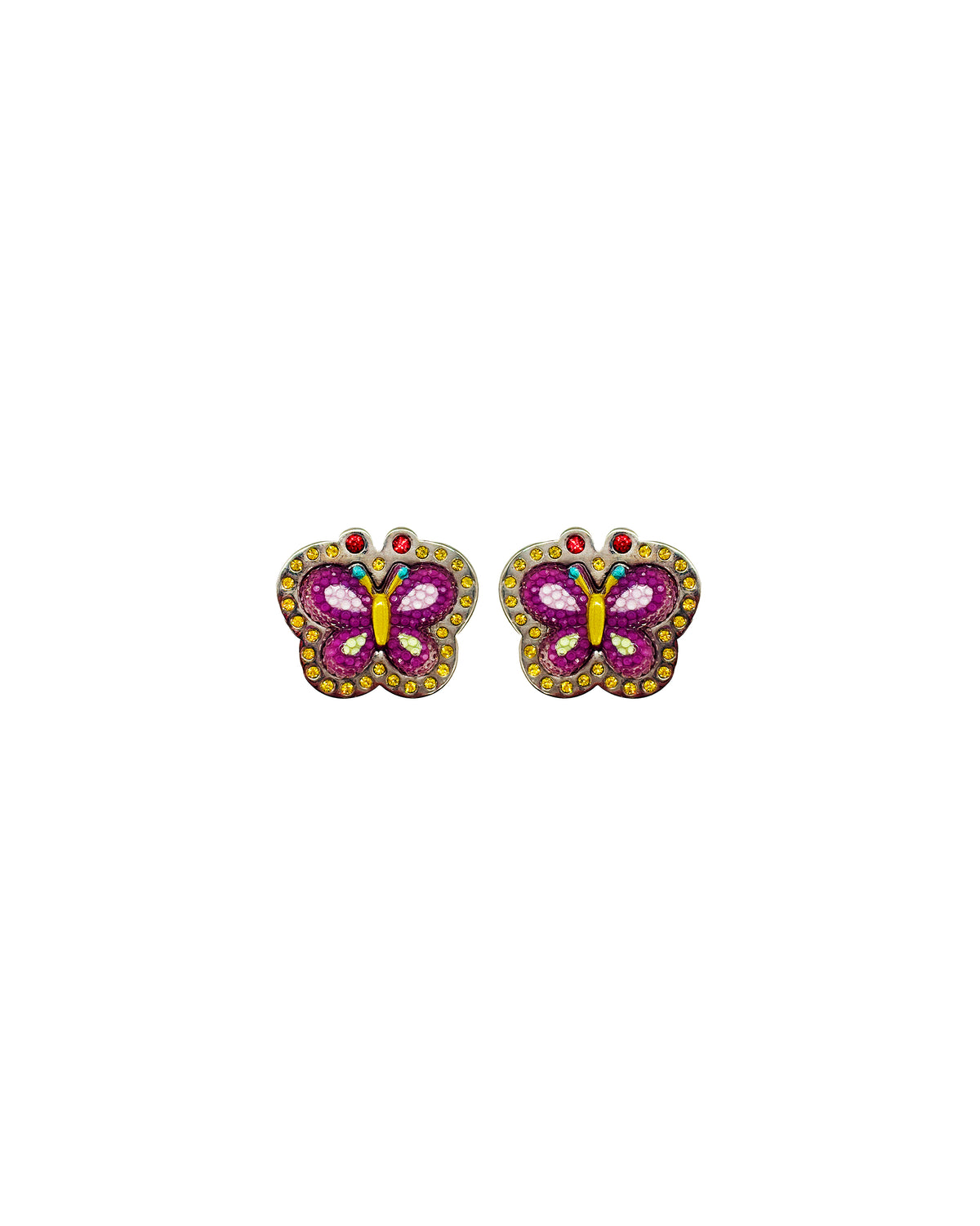 Blinged Out Butterfly Stud Earrings