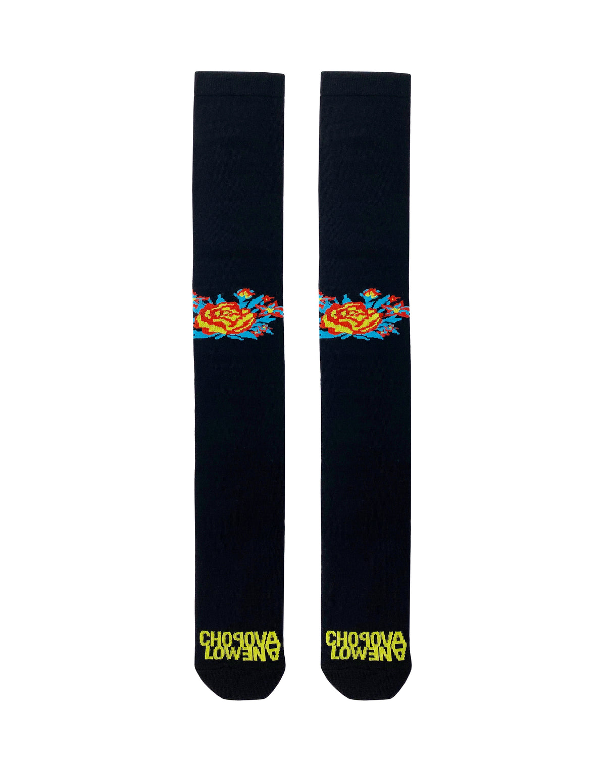 Black Bouquet Super Long Socks