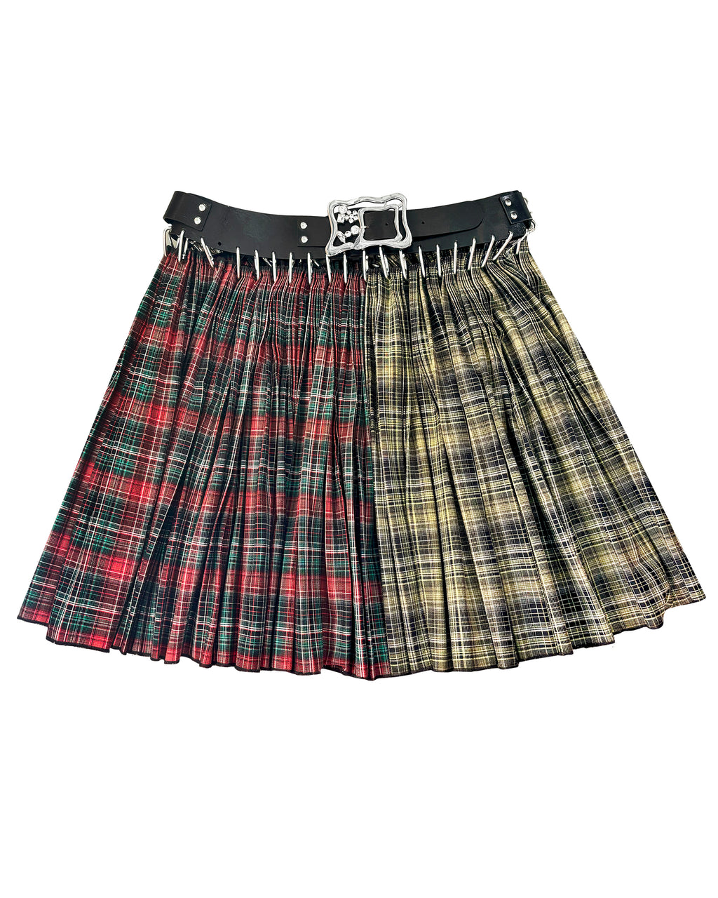 Exclusive Adjustable Belt Green Wood Knee Carabiner Skirt