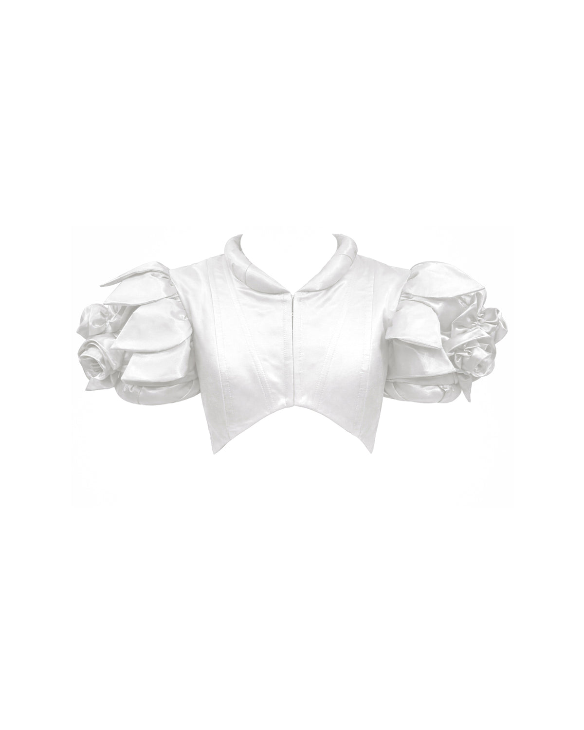 Exclusive Duff White Rose Shrug