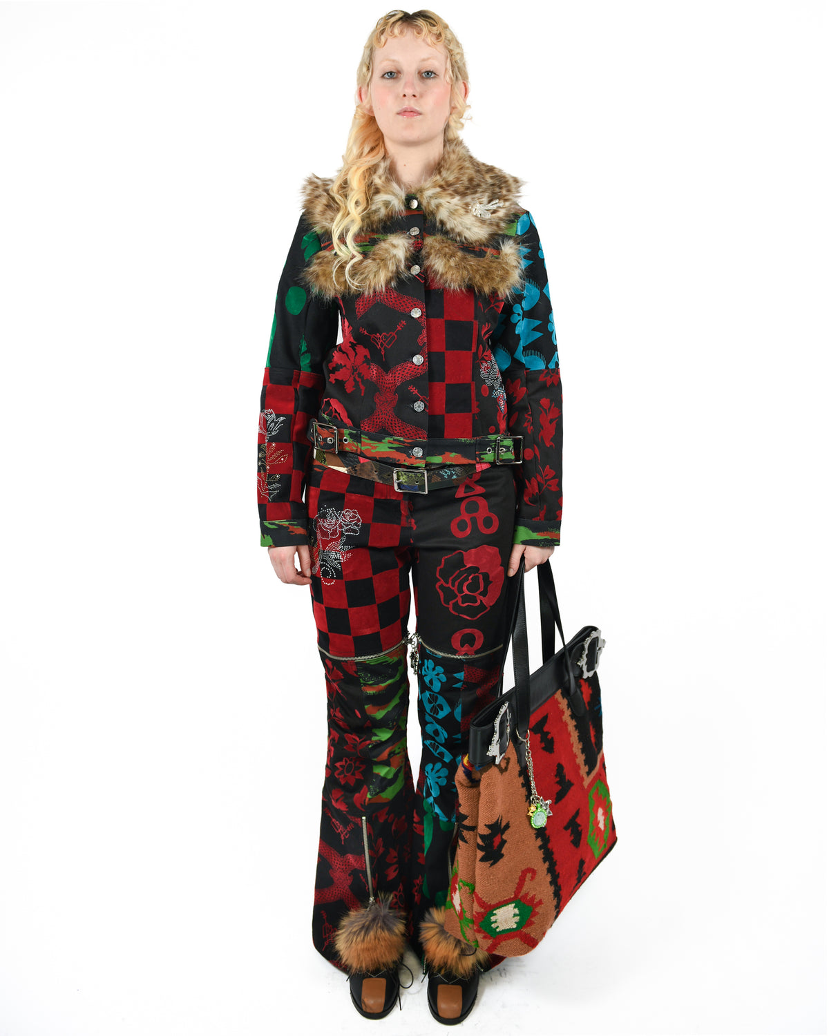 Patchwork Bevo Denim Jeans