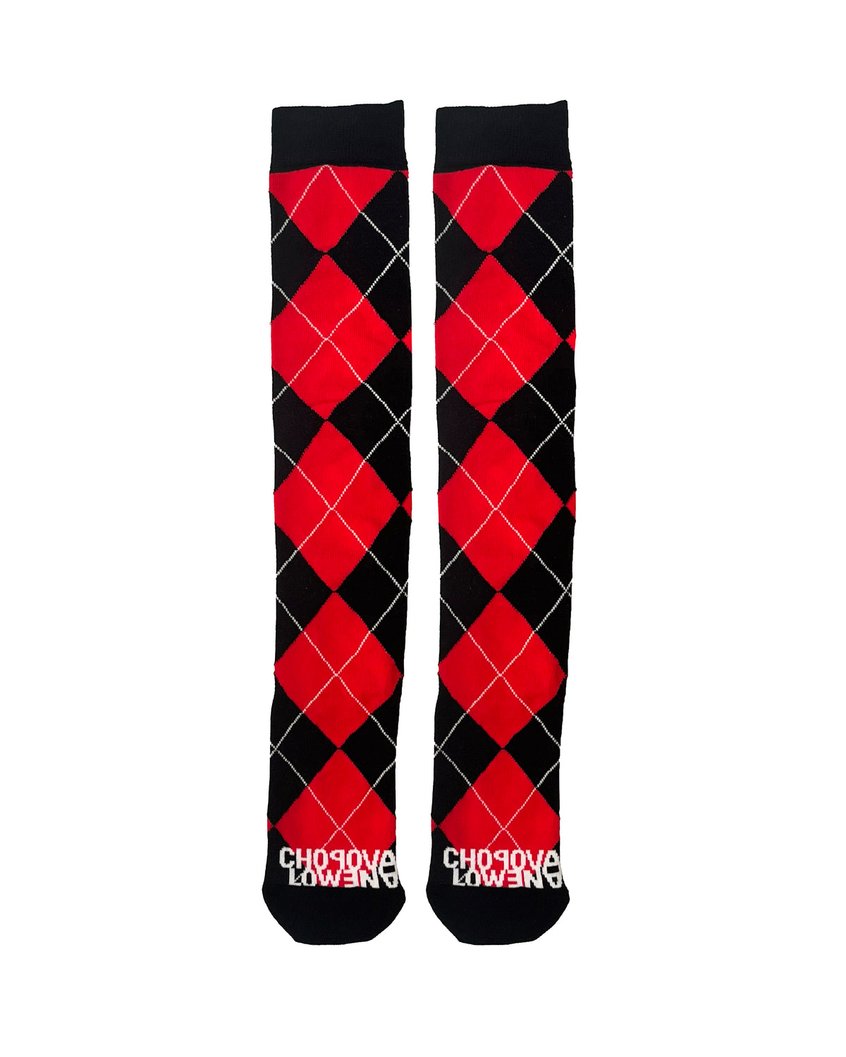 Red Argyle Long Sock