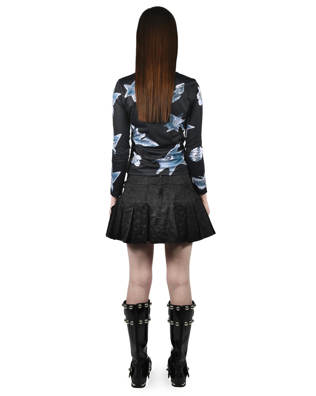 Metal Scratchy Fitted Jersey Top