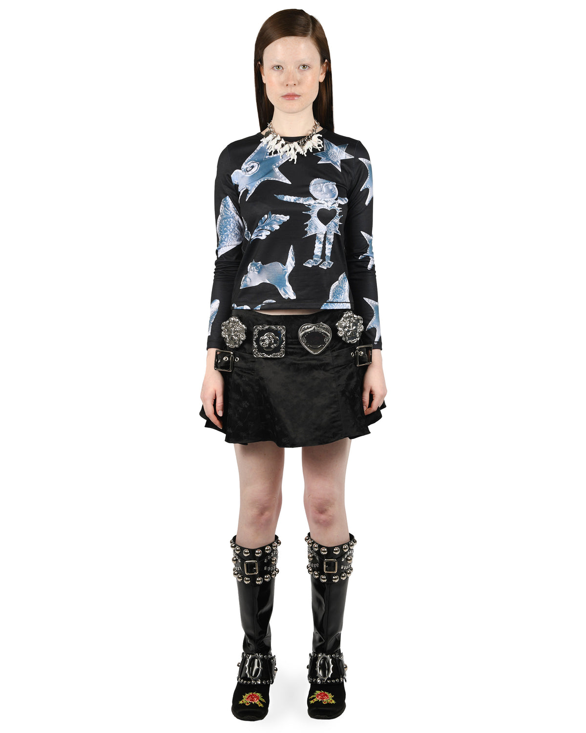 Metal Scratchy Fitted Jersey Top