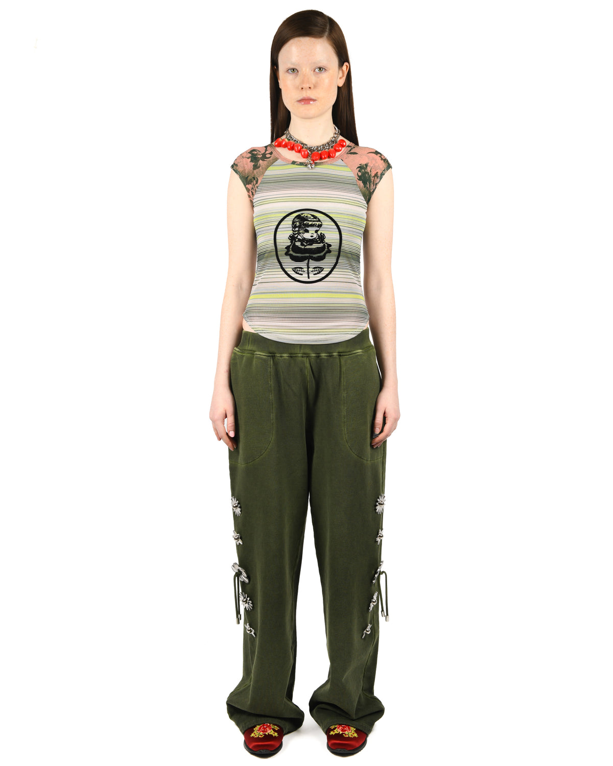 Angelica Flocked Short Sleeve Top