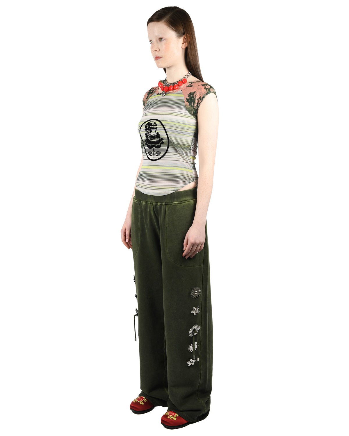 Angelica Flocked Short Sleeve Top