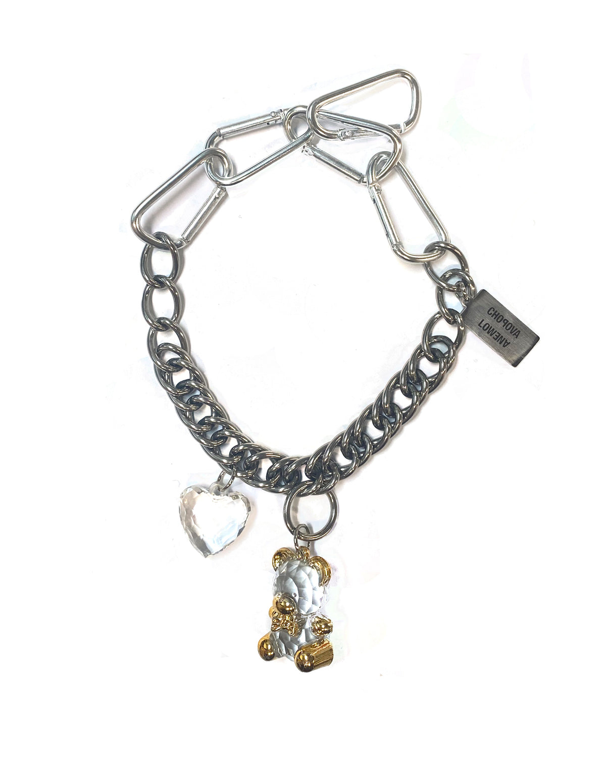 Bear and Heart Charm Necklace