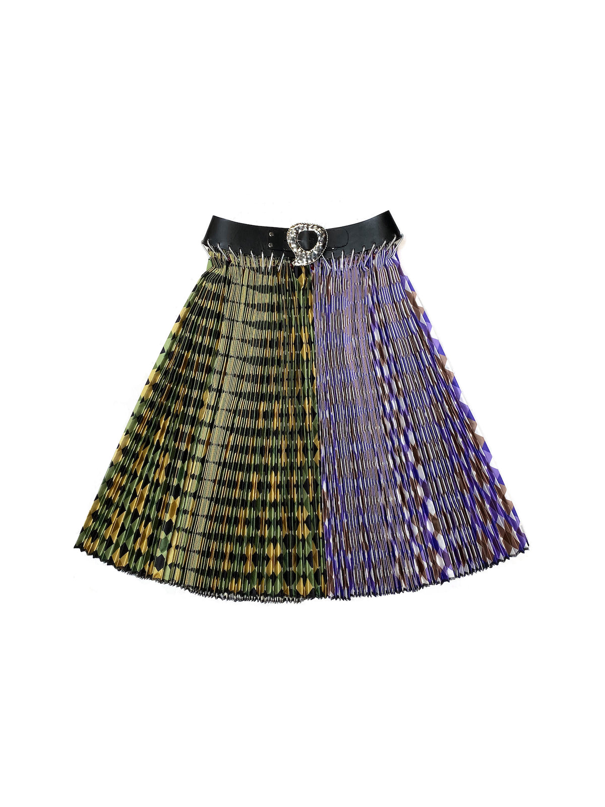 Split Argyle Midi Skirt