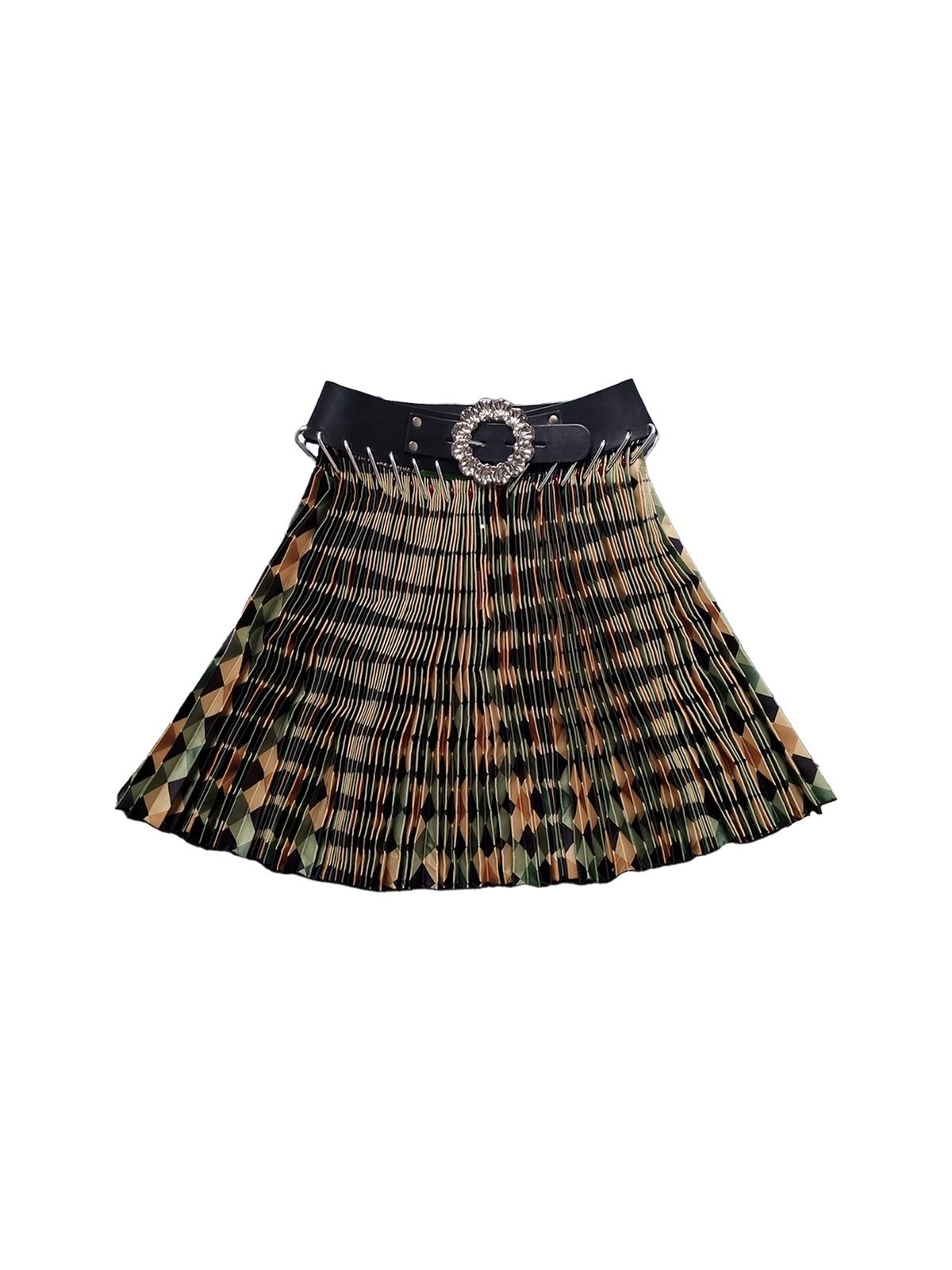 Green Argyle Mini Skirt